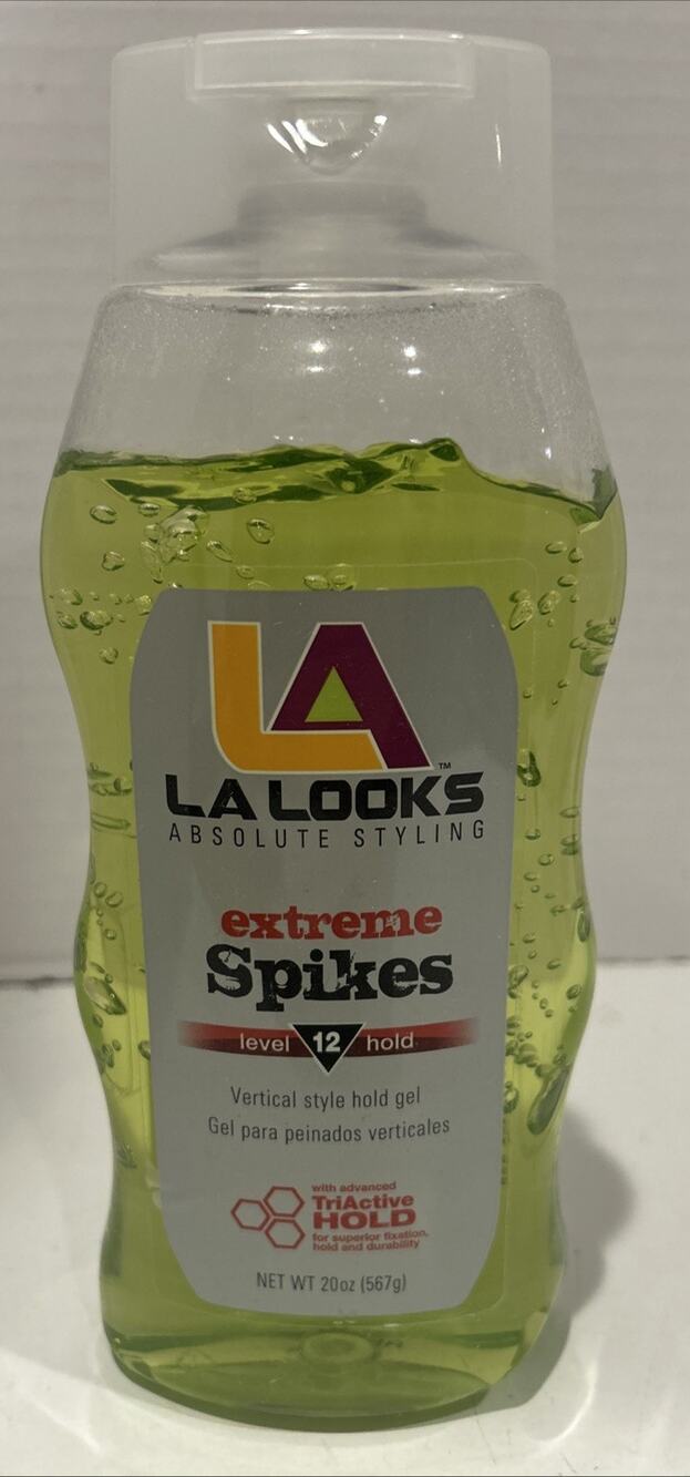 LA Looks Max Spikes Extreme Hold Level 12 Alcohol Free Hair Gel 20 oz